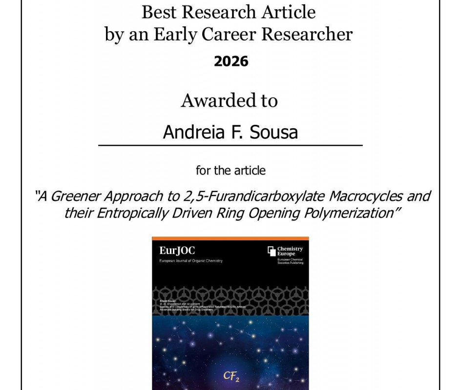 Image Andreia Sousa receives EurJOC Award for Best Early-Career Research Article