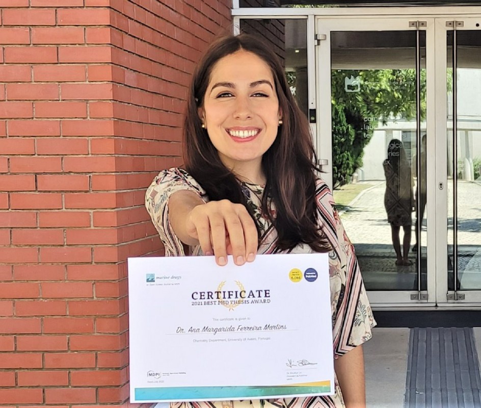Margarida Martins is the author of the best doctoral thesis in the area of Sea Margarida Martins is the author of the best doctoral thesis in the area of Sea